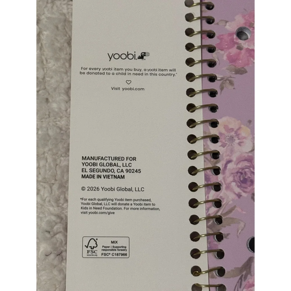 Title: LoveShackFancy x Yoobi Happy Thoughts Floral Spiral Notebook Hibiscus NWT